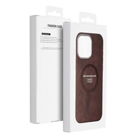 Etui na iPhone 15 Gentleman Mag Cover zgodne z MagSafe brązowe