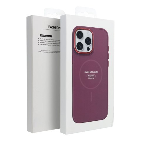 Etui na iPhone 12 PRO Frame Mag Cover zgodne z MagSafe magenta