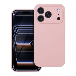 Etui na iPhone 17 Pro / 18 Pro (low camera edge) Silicone 2mm (camera protection) zgodne z MagSafe pudrowy różowe