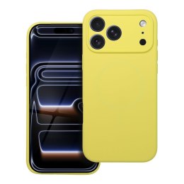 Etui na iPhone 17 Pro / 18 Pro (low camera edge) Silicone 2mm (camera protection) zgodne z MagSafe żółte