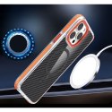 Etui na Samsung A37 5G Fiber zgodne z MagSafe pomarańczowe