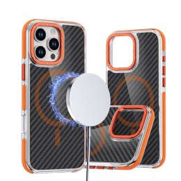 Etui na iPhone 16 PRO MAX Fiber zgodne z MagSafe pomarańczowe
