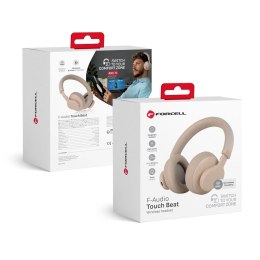 Słuchawki bezprzewodowe nauszne Forcell F-Audio Touch Beat ANC beżowe