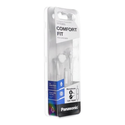 Słuchawki przewodowe jack 3,5mm PANASONIC RP-TCM55E-W białe