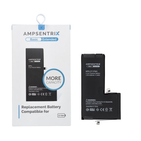 AmpSentrix Basic bateria do iPhone 11 Pro Max (zwiększona pojemność 4550mAh)