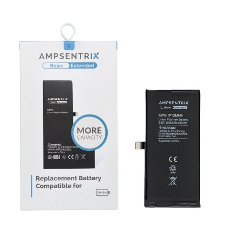 AmpSentrix Basic bateria do iPhone 12 Mini (zwiększona pojemność 2500 mAh)