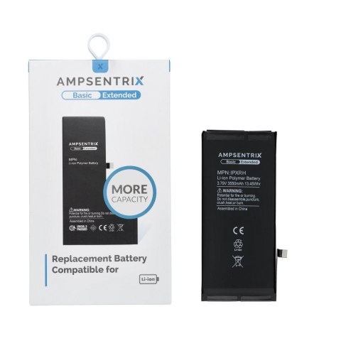 AmpSentrix Basic bateria do iPhone XR (zwiększona pojemność 3550 mAh)