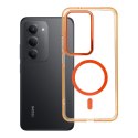 Etui na Xiaomi Redmi 15 Frame Clear Hybrid Mag Cover zgodny z MagSafe pomarańczowe