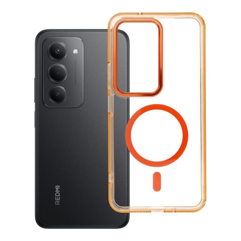 Etui na Xiaomi Redmi 15 Frame Clear Hybrid Mag Cover zgodny z MagSafe pomarańczowe
