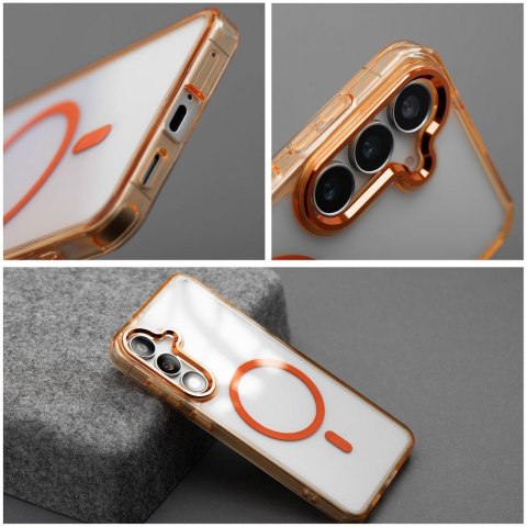 Etui na Xiaomi Redmi A5 Frame Clear Hybrid Mag Cover zgodny z MagSafe pomarańczowe
