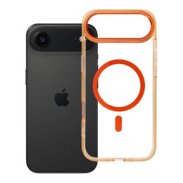 Etui na iPhone 17 AIR Frame Clear Hybrid Mag Cover zgodny z MagSafe pomarańczowe