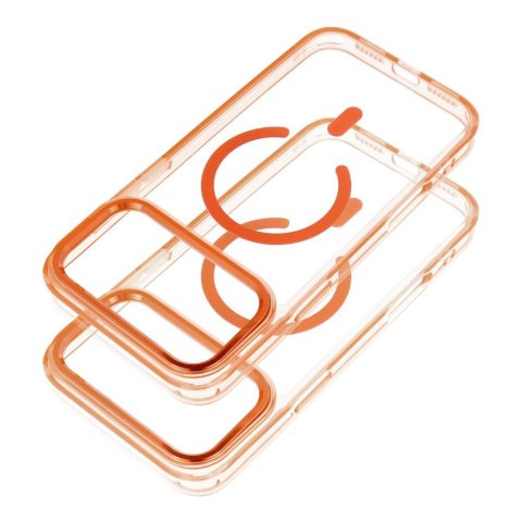 Etui na iPhone 17 Frame Clear Hybrid Mag Cover zgodny z MagSafe pomarańczowe