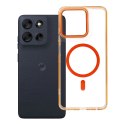 Etui na Motorola G56 Frame Clear Hybrid Mag Cover zgodny z MagSafe pomarańczowe