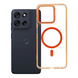 Etui na Motorola G56 Frame Clear Hybrid Mag Cover zgodny z MagSafe pomarańczowe