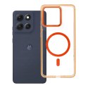 Etui na Motorola G86 Frame Clear Hybrid Mag Cover zgodny z MagSafe pomarańczowe