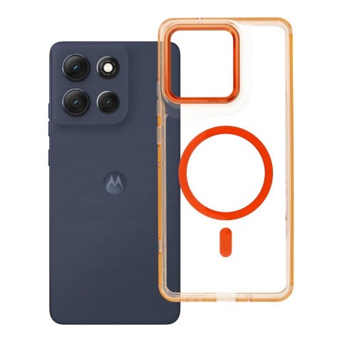 Etui na Motorola G86 Frame Clear Hybrid Mag Cover zgodny z MagSafe pomarańczowe