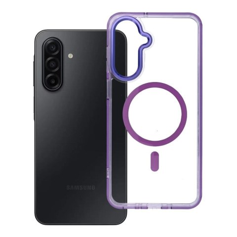 Etui na Samsung A17 / A18 Frame Clear Hybrid Mag Cover zgodny z MagSafe fioletowe
