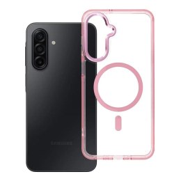 Etui na Samsung A17 / A18 Frame Clear Hybrid Mag Cover zgodny z MagSafe pudrowy róż