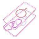 Etui na Samsung A37 Frame Cleear Hybrid Mag Cover zgodny z MagSafe pudrowy róż