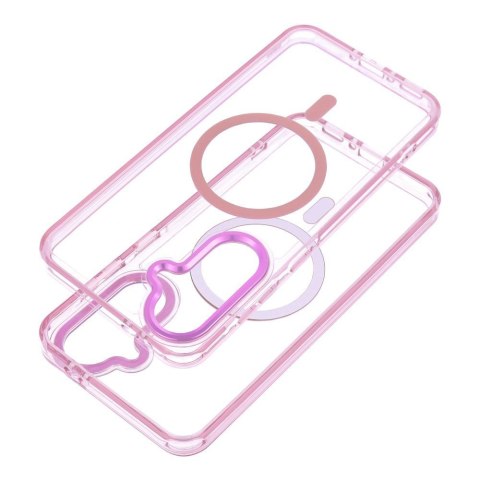 Etui na Samsung A37 Frame Cleear Hybrid Mag Cover zgodny z MagSafe pudrowy róż