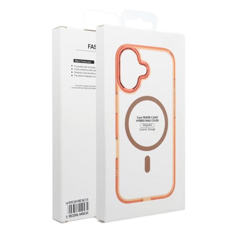 Etui na Samsung S26 PLUS Frame Clear Hybrid Mag Cover zgodny z MagSafe pomarańczowe