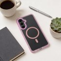Etui na Samsung S26 PLUS Frame Clear Hybrid Mag Cover zgodny z MagSafe pudrowy róż