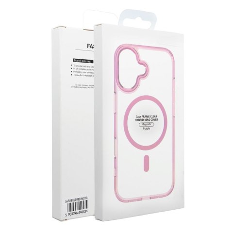 Etui na Samsung S26 PLUS Frame Clear Hybrid Mag Cover zgodny z MagSafe pudrowy róż