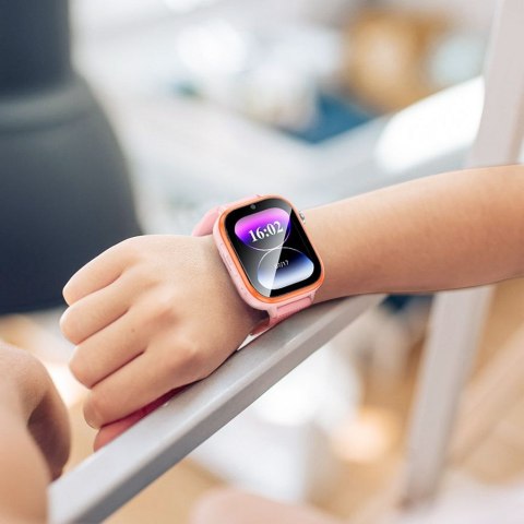 Smartwatch dla dzieci Hoco 1,83" 4G GPS z funkcją rozmowy Y101 różowy