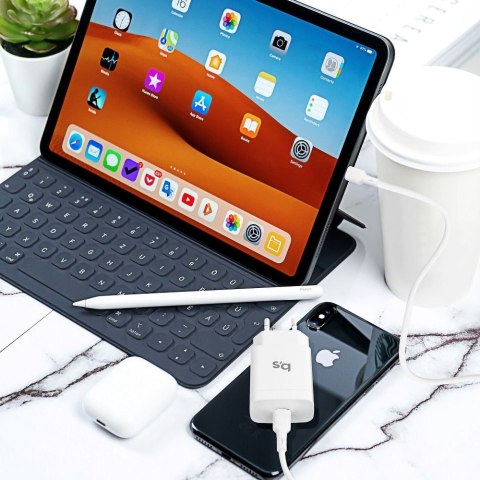 Ładowarka sieciowa do telefonu Blue Star USB C QC3.0 PD 3A 18W + kabel USB C do Lightning TFK-TC-1099C biała