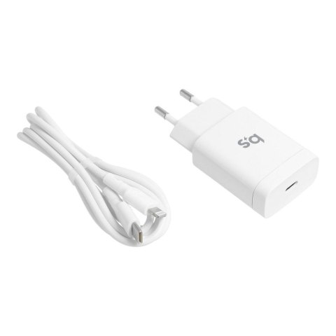 Ładowarka sieciowa do telefonu Blue Star USB C QC3.0 PD 3A 18W + kabel USB C do Lightning TFK-TC-1099C biała