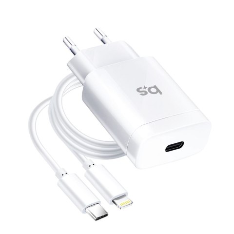 Ładowarka sieciowa do telefonu Blue Star USB C QC3.0 PD 3A 18W + kabel USB C do Lightning TFK-TC-1099C biała