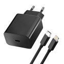 Ładowarka sieciowa do telefonu Blue Star USB C QC3.0 PD 3A 20W + kabel USB C do Lightning TFB-TC-20WPD czarna