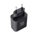 Ładowarka sieciowa do telefonu Blue Star USB C QC4.0 PD 3A 25W + kabel USB C do USB C TFB-TC-25WPD czarna