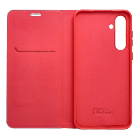 Etui z klapką na Huawei P30 LITE Luna Book Carbon czerwone