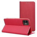 Etui z klapką na iPhone 16 PLUS Luna Book Carbon czerwone