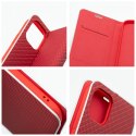 Etui z klapką na iPhone 16 PLUS Luna Book Carbon czerwone