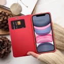 Etui z klapką na iPhone 16 PLUS Luna Book Carbon czerwone