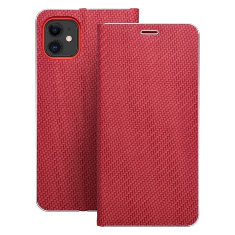 Etui z klapką na iPhone 17 / 18 Luna Book Carbon czerwone