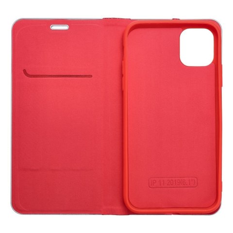 Etui z klapką na iPhone 17 / 18 Luna Book Carbon czerwone