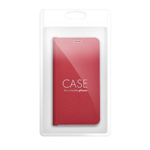 Etui z klapką na iPhone 17 / 18 Luna Book Carbon czerwone
