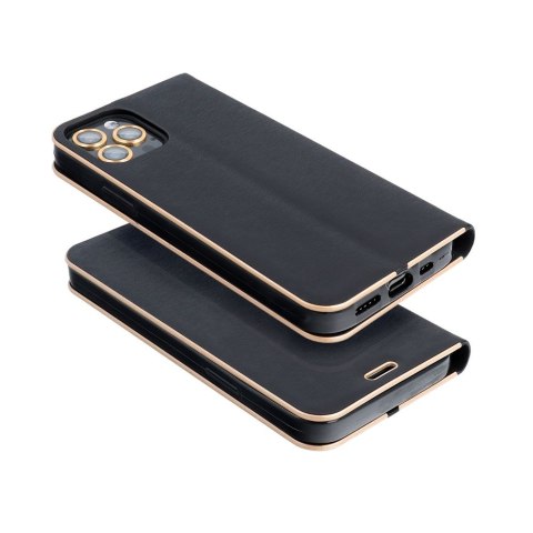Etui z klapką na iPhone 16 PLUS Luna Book Gold czarne