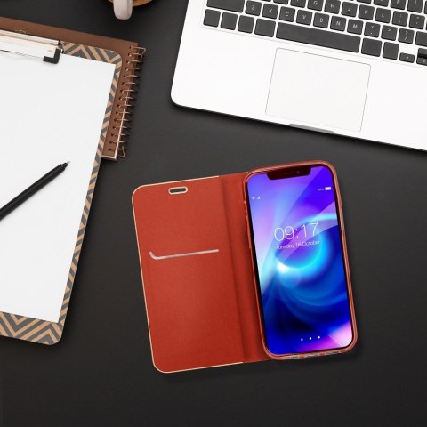 Etui z klapką na iPhone 16 PRO Luna Book Gold czerwone
