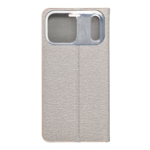 Etui z klapką na iPhone 17 PRO MAX / 18 PRO MAX Luna Book Gold srebrne