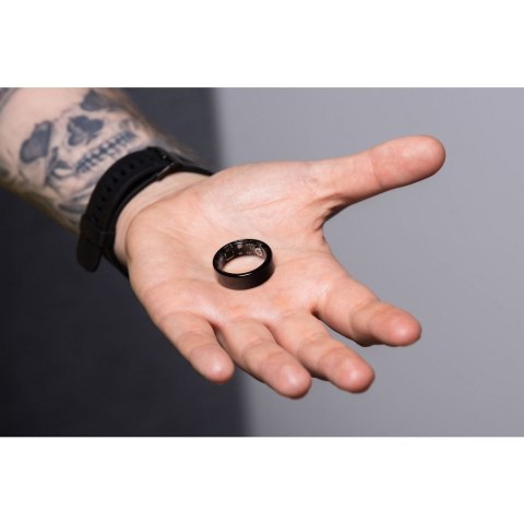 Smart Ring R11M- inteligentny pierścień ze stali ze stacją ładującą rozmiar 8 (18,1mm) czarny