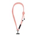 Smycz do telefonu crossbody z regulacją długości Forcell F-Design S10X165 (max 82,5cm w pętli) różowo biała
