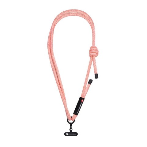 Smycz do telefonu crossbody z regulacją długości Forcell F-Design S10X165 (max 82,5cm w pętli) różowo biała
