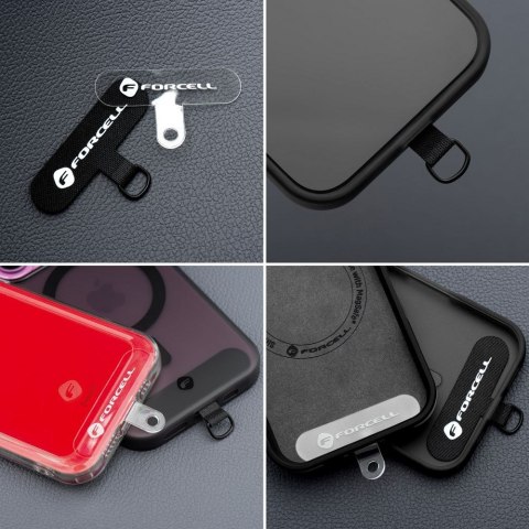 Smycz do telefonu na nadgarstek z regulacją długości Forcell F-Design L8X36 (max 18cm w pętli) różowo biała
