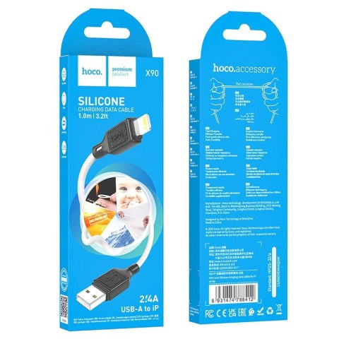 Kabel USB A do Lightning Hoco 2,4A 1 m X90 biały