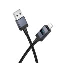 Kabel USB A do Lightning Hoco 2,4A z wyświetlaczem 1 m X118 czarny