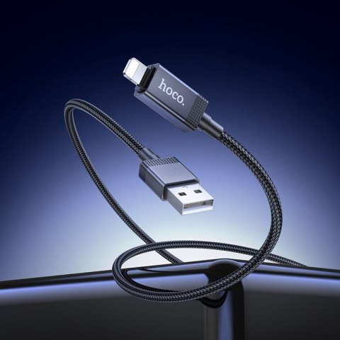 Kabel USB A do Lightning Hoco 2,4A z wyświetlaczem 1 m X118 czarny